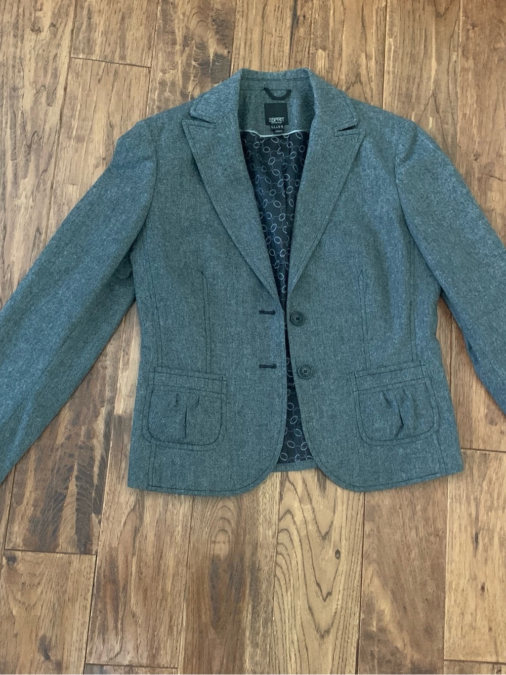 Esprit Heather Gray Tailored Wool-Blend Blazer